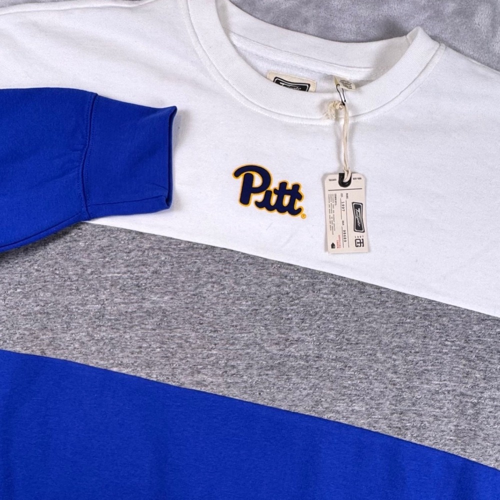 Tailgate Pitt Panthers Colorblock Sweatshirt XL Blue White Grey Oversized